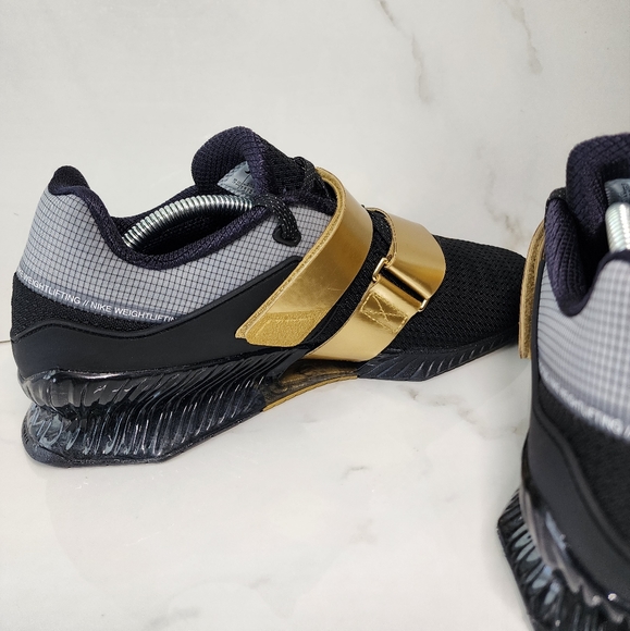Nike Romaleos 4 Weightlifting Shoes , Powerlifting Sneakers Black Metallic-GOLD main image 10